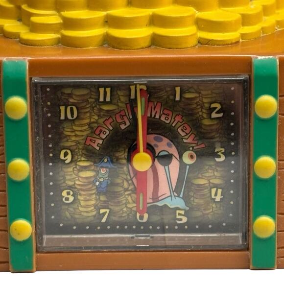 SpongeBob SquarePants Pirate Treasure Chest Clock & Bank 2006 CLOCK ONLY! READ! - Picture 6 of 16